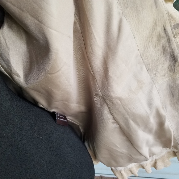 Chi by Falchi, XL size Boho distressed, stone-wash-style 100% suede jacket - Picture 9 of 11